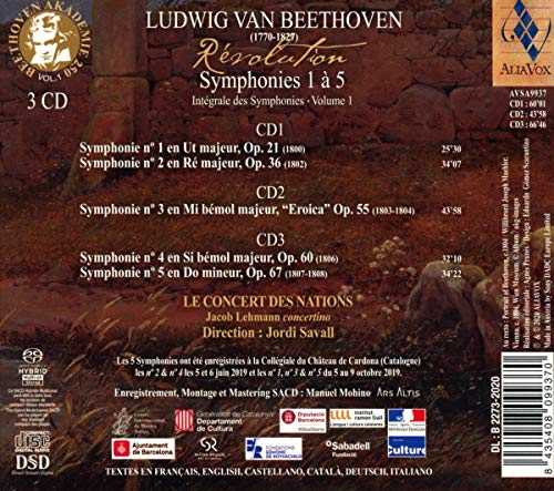 Beethoven Révolution Symphonies 1 à 5