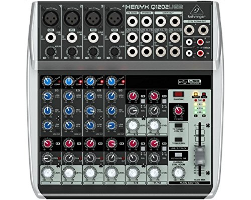 Behringer XENYX Q1202USB mezclador con 2 buses, color negro, 12 puertos