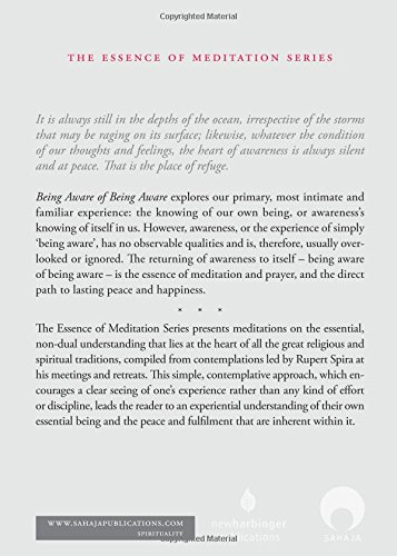 Being Aware of Being Aware: The Essence of Meditation, Volume 1 (Essence of Mediation)