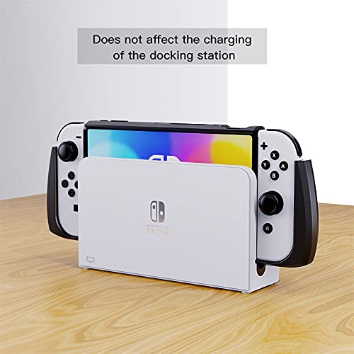 Benazcap Carcasa Dockable Compatible con el Modelo OLED de Nintendo Switch, Funda Ergonómico y Cómodo con Agarre, Carcasa de Mano para Juegos para la Consola OLED de Nintendo Switch y Joy-con, Negro