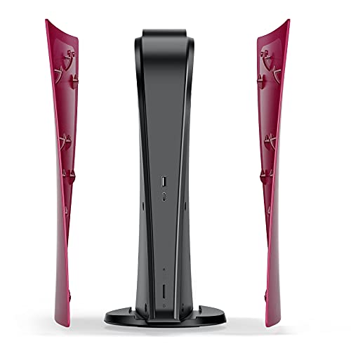Benazcap PS5 Faceplates Funda de Carcasa Rojo Placa de Repuesto para Digital Edition Playstation 5, Cosmic Red