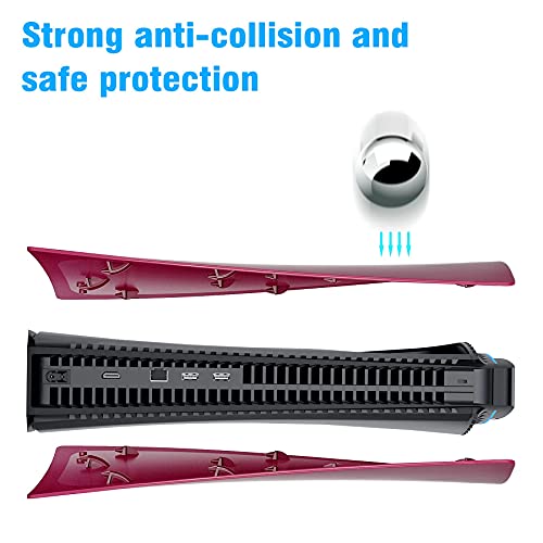 Benazcap PS5 Faceplates Funda de Carcasa Rojo Placa de Repuesto para Digital Edition Playstation 5, Cosmic Red