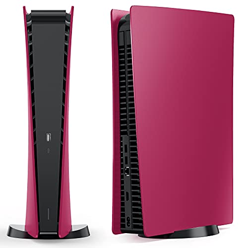 Benazcap PS5 Faceplates Funda de Carcasa Rojo Placa de Repuesto para Digital Edition Playstation 5, Cosmic Red
