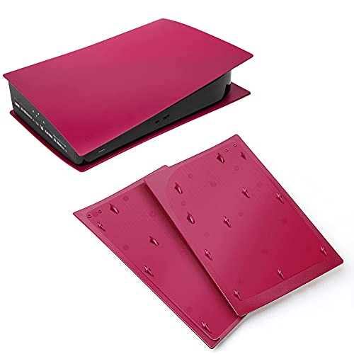 Benazcap PS5 Faceplates Funda de Carcasa Rojo Placa de Repuesto para Digital Edition Playstation 5, Cosmic Red