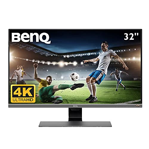 BenQ EW3270U - Monitor para entretenimiento de vídeo de 32" 4K UHD (3840x2160, 4ms, 60Hz, 2x HDMI, VA, 95% DCI-P3, FreeSync, Modo HDR, Brillo Inteligente Plus, DP, USB-C, altavoces, Eye-care) - Gris