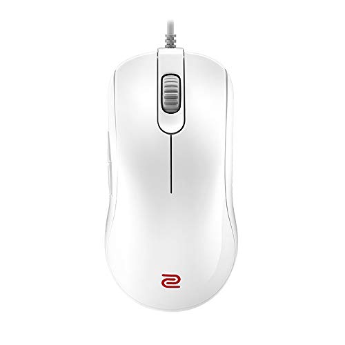 BenQ ZOWIE FK2-B - Ratón simétrico para juegos para Esports White Edition | Rendimiento de grado profesional, sin conductor, revestimiento brillante, tamaño mediano