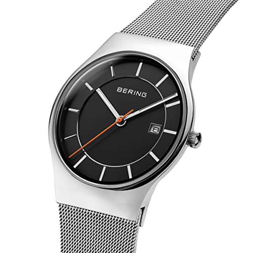 BERING Reloj Analógico Classic Collection para Hombre de Cuarzo con Correa en Acero Inoxidable y Cristal de Zafiro 11938-007