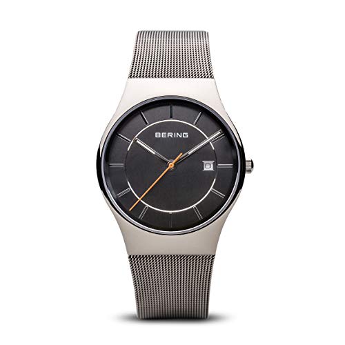BERING Reloj Analógico Classic Collection para Hombre de Cuarzo con Correa en Acero Inoxidable y Cristal de Zafiro 11938-007