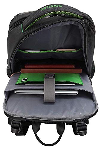 Bestlife- Mochila Gamers para Portátil 17'' y Tablet + Conector USB 31X52X21 CM, Color Verde, 52 cm