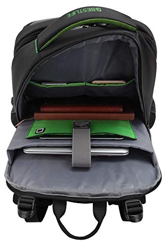 Bestlife- Mochila Gamers para Portátil 17'' y Tablet + Conector USB 31X52X21 CM, Color Verde, 52 cm