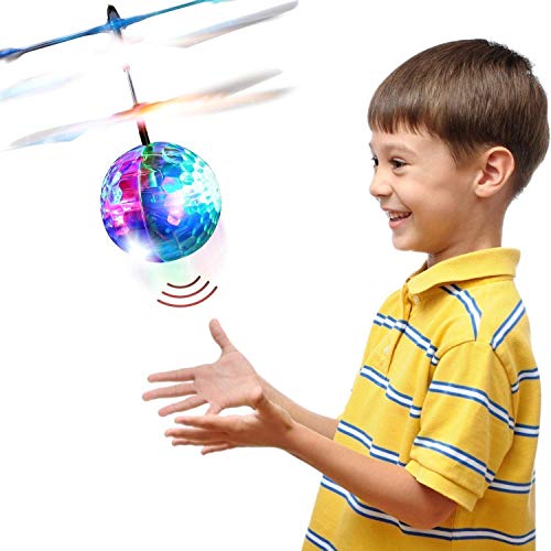 Betheaces Bolas Voladoras, RC Helicopteros Teledirigidos con Luces LED Brillantes, Juguete Volador Mini Dron Juguete para Niños 3 4 5 6 7 8 9 10 11 12 Años Regalos Navidad Cumpleaños Transparente