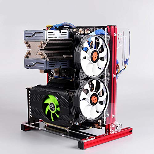 Bewinner Caja de PC Abierta, ATX/M-ATX/ITX Chasis Abierto Plataforma de Prueba de overclocking Vertical Chasis, Bastidor Abierto DIY + Manija, Perfil de Aluminio 20x20(Rojo) Bewinner Caja de PC Abierta, ATX/M-ATX/ITX Chasis Abierto Plataforma de Prueba de overclocking Vertical Chasis, Bastidor Abierto DIY + Manija, Perfil de Aluminio 20x20(Rojo)