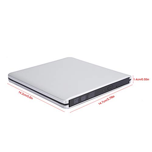 Bewinner Grabadora CD/DVD Externa, Unidad Externa USB 3.0 de Aluminio, Lector de DVD/CD-RW Externas Alta Velocidad, Unidad Disco Óptico Externo para ME/2000/XP/WIN7/WIN8/WIN10/OS