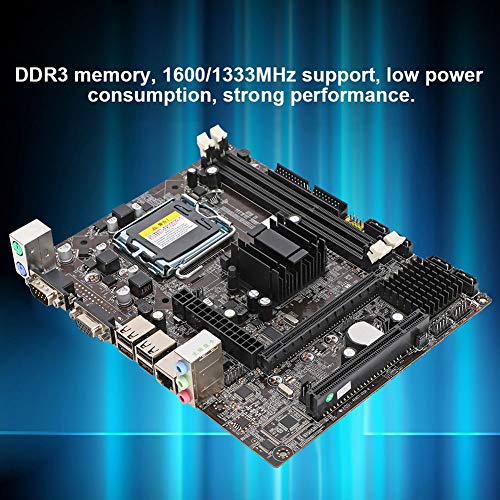 Bewinner Placa Madre LGA775, DDR3 1066 / 1333MHz Computadora de Escritorio Placa Base Chip Integrado Gráficos/Tarjeta de Sonido/Tarjeta de Red Adecuado para Intel G41