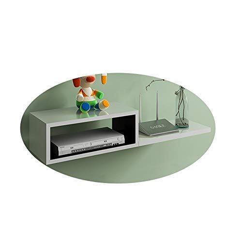 Biblioteca DD-Estantería de artículos Diversos, Soporte De Montaje En Pared De Estante Flotante De 80 X 20 X 15 Cm, Forma De Tira, Rectángulo， For Reproductor De DVD,Consolas De Juegos, PS4, Blanco