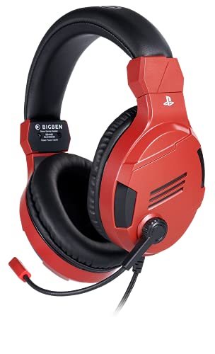 BigBen Interactive - Auriculares para Videojuegos con Licencia Oficial PS4 roja – Playstation 4