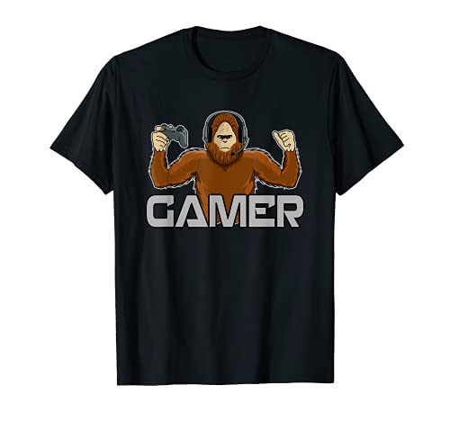 Bigfoot Video Gamer, Videojuegos para hombre, divertido Sasquatch Camiseta