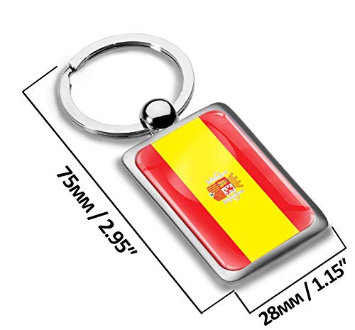 Biomar Labs® Llavero de Regalo 3D Metal con Diseño de Bandera de España Spain Flag Keyring KK 215