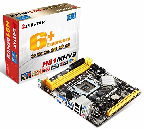 Biostar H81MHV3 - Placa Base (DDR3-SDRAM, DIMM, Dual, Intel, Celeron, Core i3, Core i5, Core i7, Pentium, Socket H3 (LGA 1150))
