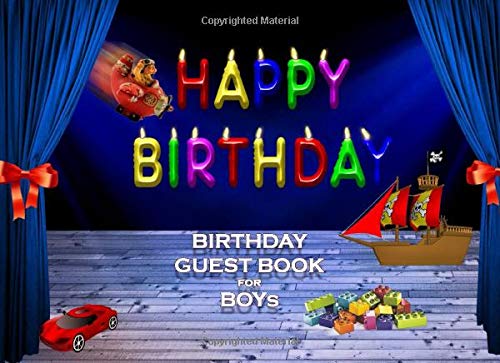 BIRTHDAY GUEST BOOK FOR BOYs CELEBRATION SIGN IN: 8.25x6 inch visitors book for parties with kids best friends and family children