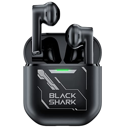 Black Shark JoyBuds Auriculares Inalámbricos Bluetooth 5.2 Wireless Earbuds, 30ms Baja Latencia Modo de Juego, Driver de 14.2 mm Modo música con Micrófonos duales ENC, 1.5h Carga Rápida Auriculares