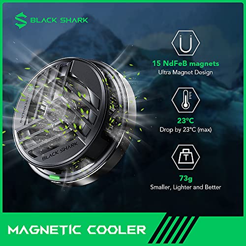 BLACK SHARK Magnetic Cooler Refrigerador para Teléfonos Movil, Magnético Enfriador Teléfono Móvil De Enfriamiento Rápido del Teléfono Móvil, Radiador para iPhone, Juegos, Tiktok Transmisión en Vivo