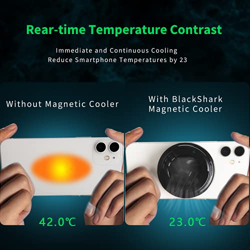 BLACK SHARK Magnetic Cooler Refrigerador para Teléfonos Movil, Magnético Enfriador Teléfono Móvil De Enfriamiento Rápido del Teléfono Móvil, Radiador para iPhone, Juegos, Tiktok Transmisión en Vivo