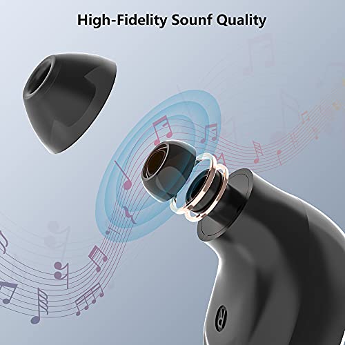 Blackview AirBuds 1 Auriculares Inalámbricos, Auriculares Bluetooth 5.0 en la Oreja con Caja de Carga, Micrófono Incorporado, Control Táctil, Reproducci 25 Horas