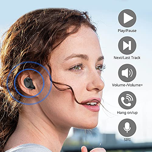 Blackview AirBuds 1 Auriculares Inalámbricos, Auriculares Bluetooth 5.0 en la Oreja con Caja de Carga, Micrófono Incorporado, Control Táctil, Reproducci 25 Horas