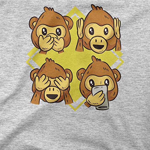 BLAK TEE Hombre Cute Monkey Reaction Faces Illustration Camisa De Manga Larga XL