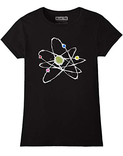 BLAK TEE Mujer Graphic Atom Particle Physics Camiseta M