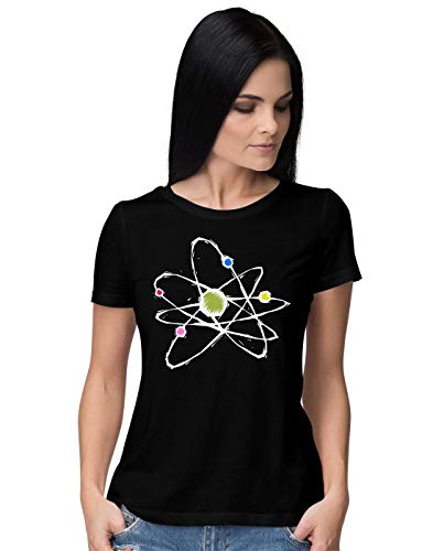 BLAK TEE Mujer Graphic Atom Particle Physics Camiseta M