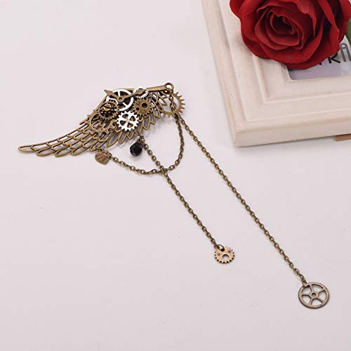 BLESSUME Steampunk Engranajes Pinza para el cabello gótico Cordón Sombreros (A)