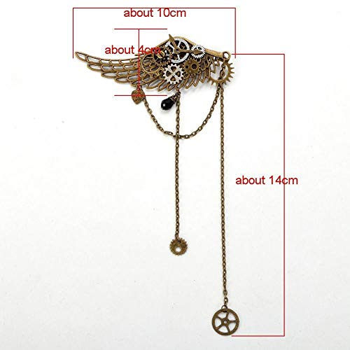 BLESSUME Steampunk Engranajes Pinza para el cabello gótico Cordón Sombreros (A)