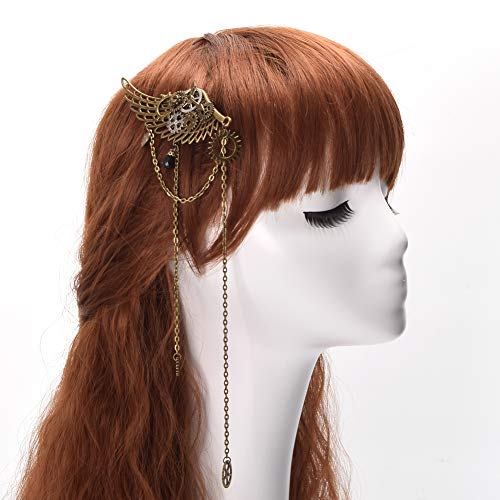 BLESSUME Steampunk Engranajes Pinza para el cabello gótico Cordón Sombreros (A)