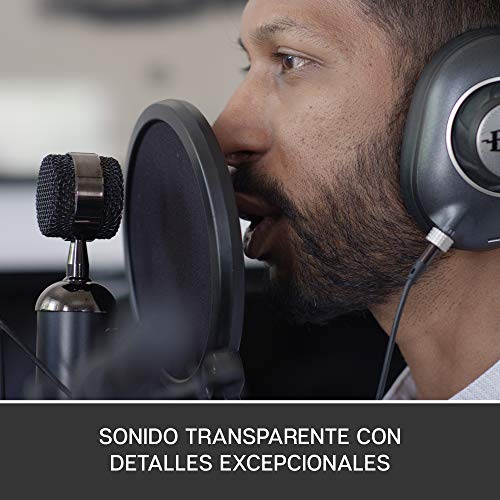 Blue Micrófonos Blackout Spark SL de condensador XLR con soporte amortiguador, patrón polar cardioide para grabación, radiodifusión, podcasting, streaming de gaming en Twitch, vídeos de YouTube, Negro