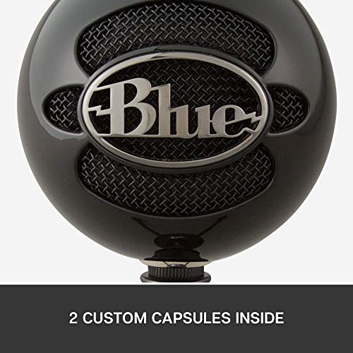 Blue Micrófonos USB Snowball, micrófono clásico de calidad de estudio para grabación, podcasting, radiodifusión, retransmisión de gaming en Twitch, locuciones, vídeos de YouTube en PC y Mac - Negro