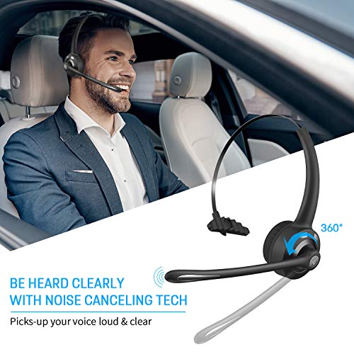 BlueFire Auriculares con Micrófono, Auricular Bluetooth Cascos con Cancelación de Ruido,Auriculares inalámbricos de Oficina, para Servicio Telefónico,Manos Libres,Skype,Call Centers,Truck Driver