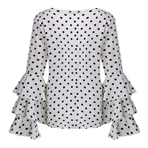 Blusas Sexis de Manga Larga con Cuello Redondo para Mujer Blusas con diseño de Encaje Adelgazante Blusas Tipo túnica con Floral en la Parte Informal Cuello Alto Cuello Redondo Camiseta Ajustada