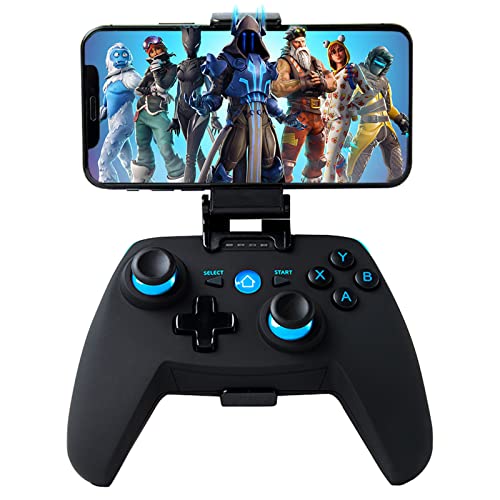 BMSARE Mando PC Windows, Bluetooth Inalámbrico Android Mando Móvil Game con Soporte Retráctil, 2,4G Inalámbrico Mando Joystick Gamepad PC Windows 10 8 7/PS3/TV con Doble Vibración