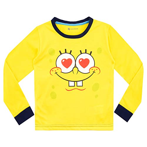 Bob Esponja Pijamas de Manga Larga para niñas Spongebob Squarepants Amarillo 6-7 Años