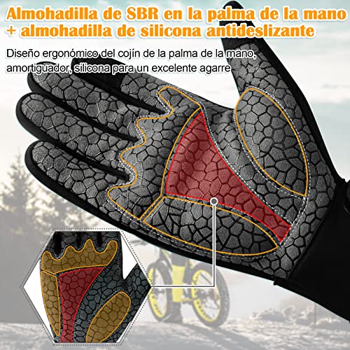 boildeg Guantes Ciclismo MTB Transpirables y con Pantalla táctil para Hombres/Mujeres (Black, L)