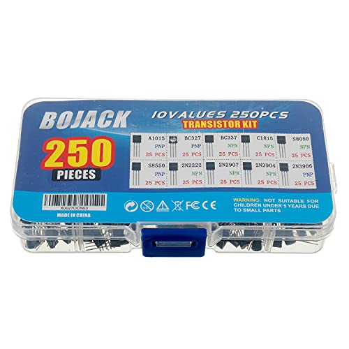 BOJACK 10 valores, 250 piezas A1015 BC327 BC337 C1815 S8050 S8550 2N2222 2N2907 2N3904 2N3906 PNP NPN Power - Transistores de uso general