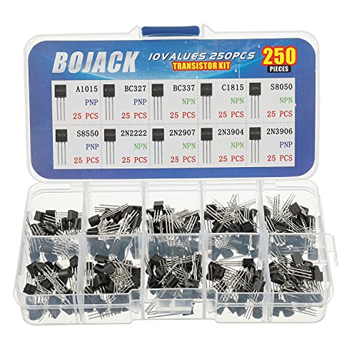 BOJACK 10 valores, 250 piezas A1015 BC327 BC337 C1815 S8050 S8550 2N2222 2N2907 2N3904 2N3906 PNP NPN Power - Transistores de uso general
