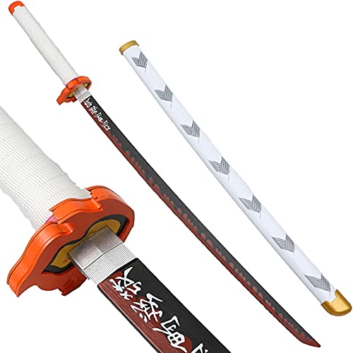 Bokken Katana Japonesa ​con Vaina, Catanas, Demon Slayer Kimetsu No Yaiba, Demonia, Accesorios para Juegos de rol, Accesorios de Armas de Madera, Entrenamiento de Esgrima de Kendo Hecho A Mano