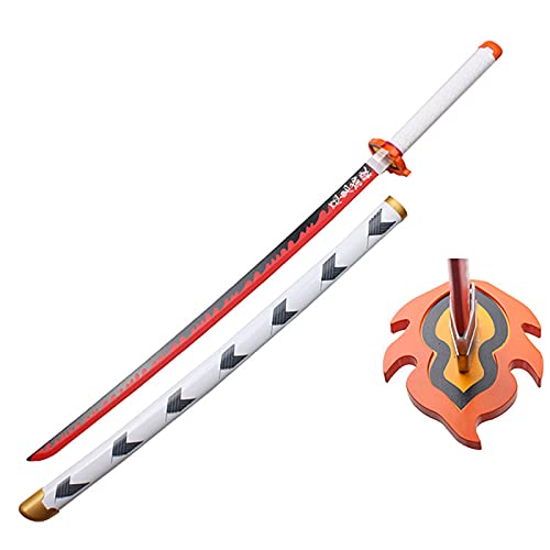 Bokken Katana Japonesa ​con Vaina, Catanas, Demon Slayer Kimetsu No Yaiba, Demonia, Accesorios para Juegos de rol, Accesorios de Armas de Madera, Entrenamiento de Esgrima de Kendo Hecho A Mano
