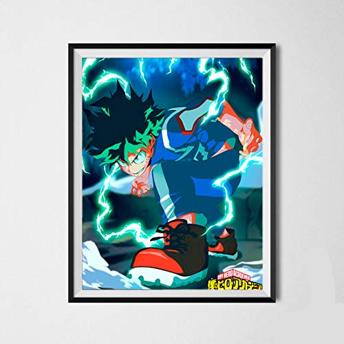 boku no Hero Legend - Juego de 6 lienzos para Pared, Dise?o de Mirio Izuku Shouto Burst Katsuki, Dise?o de Manga Colorida para decoración de 20 x 20 cm, sin Marco
