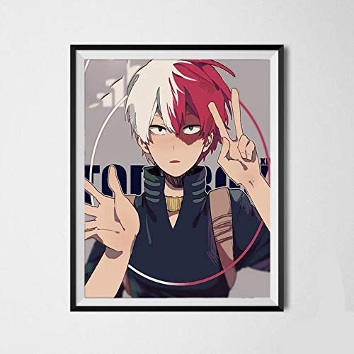 boku no Hero Legend - Juego de 6 lienzos para Pared, Dise?o de Mirio Izuku Shouto Burst Katsuki, Dise?o de Manga Colorida para decoración de 20 x 20 cm, sin Marco