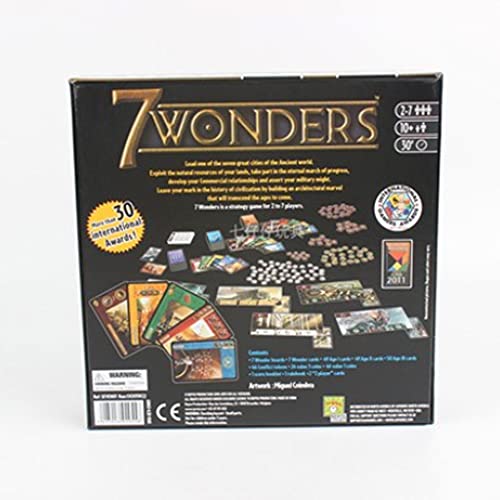 boloi Juego de Mesa Juego de Mesa de Siete Ciudades Adecuado para Adolescentes o Adultos de 2 a 7 Jugadores, Edad de 10 up Juego estratégico Juego Familiar como Regalo Strategy Game