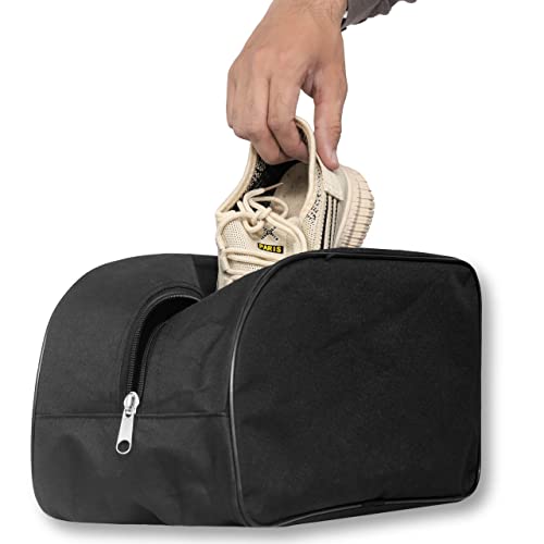 Bolsa de Zapatos Resistente al Agua para Deportes de Gimnasio fútbol Rugby para el Almacenamiento Botas de Golf Bolsa Antipolvo Bolsa portátil Organizador de Viaje para Hombres y Mujeres (Negro)